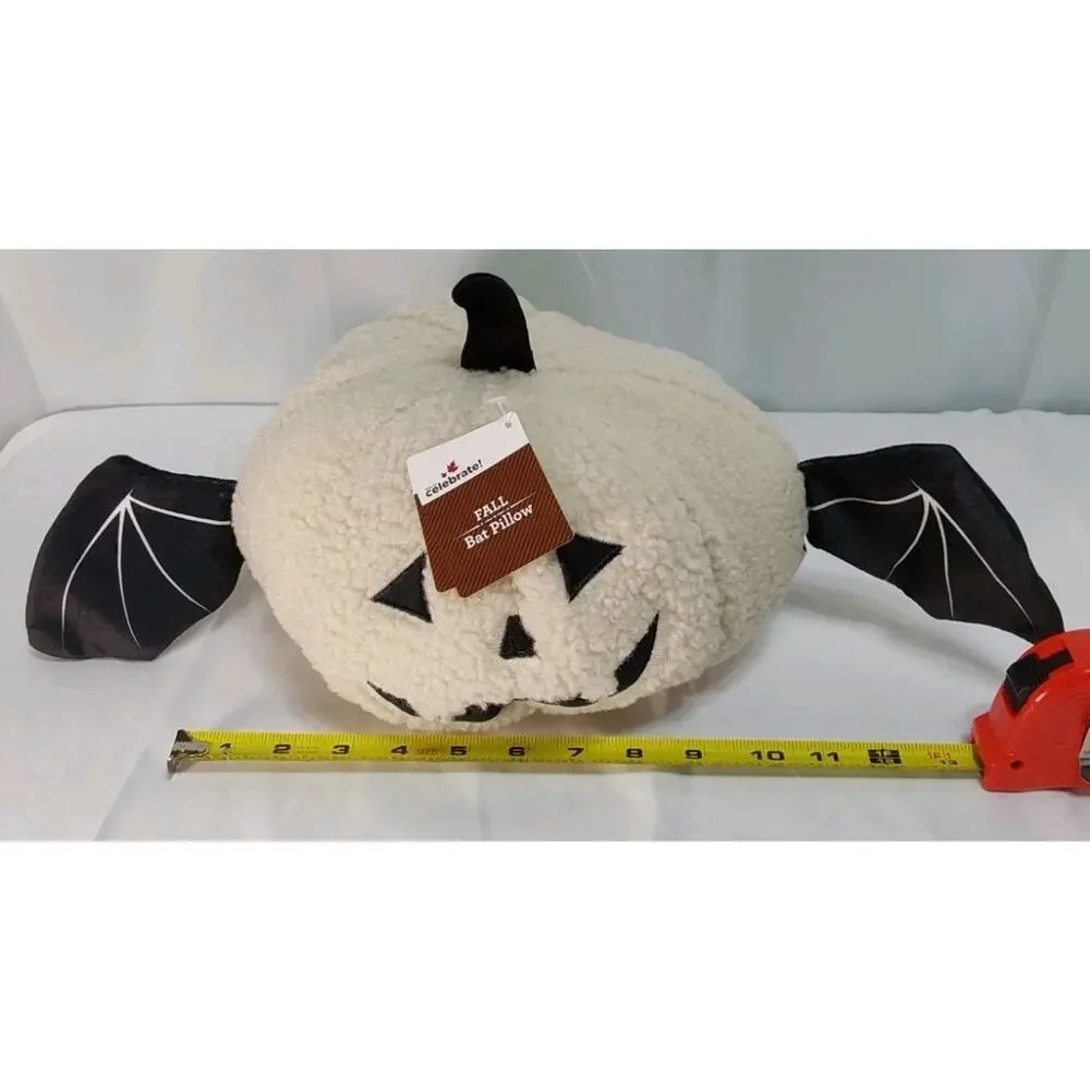Way To Celebrate Set Of 3 Fall Jack-o-lantern, Bat, & Pumpkin Decorative Pillows